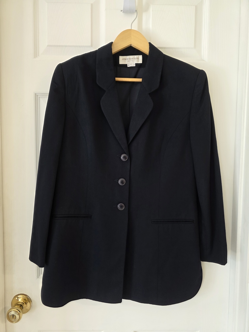 Vintage 90s Jones New York Petite Dark Navy Blazer 12P